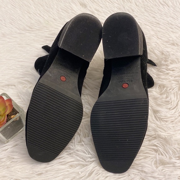 NEW BLONDO Zappos Black Suede Double Zipper Heel ankle bootie women SIZE 7.5 - Picture 7 of 7